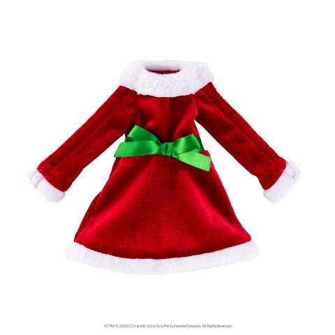 CLAUS COUTURE RED DRESS WITH GREEN BOW
