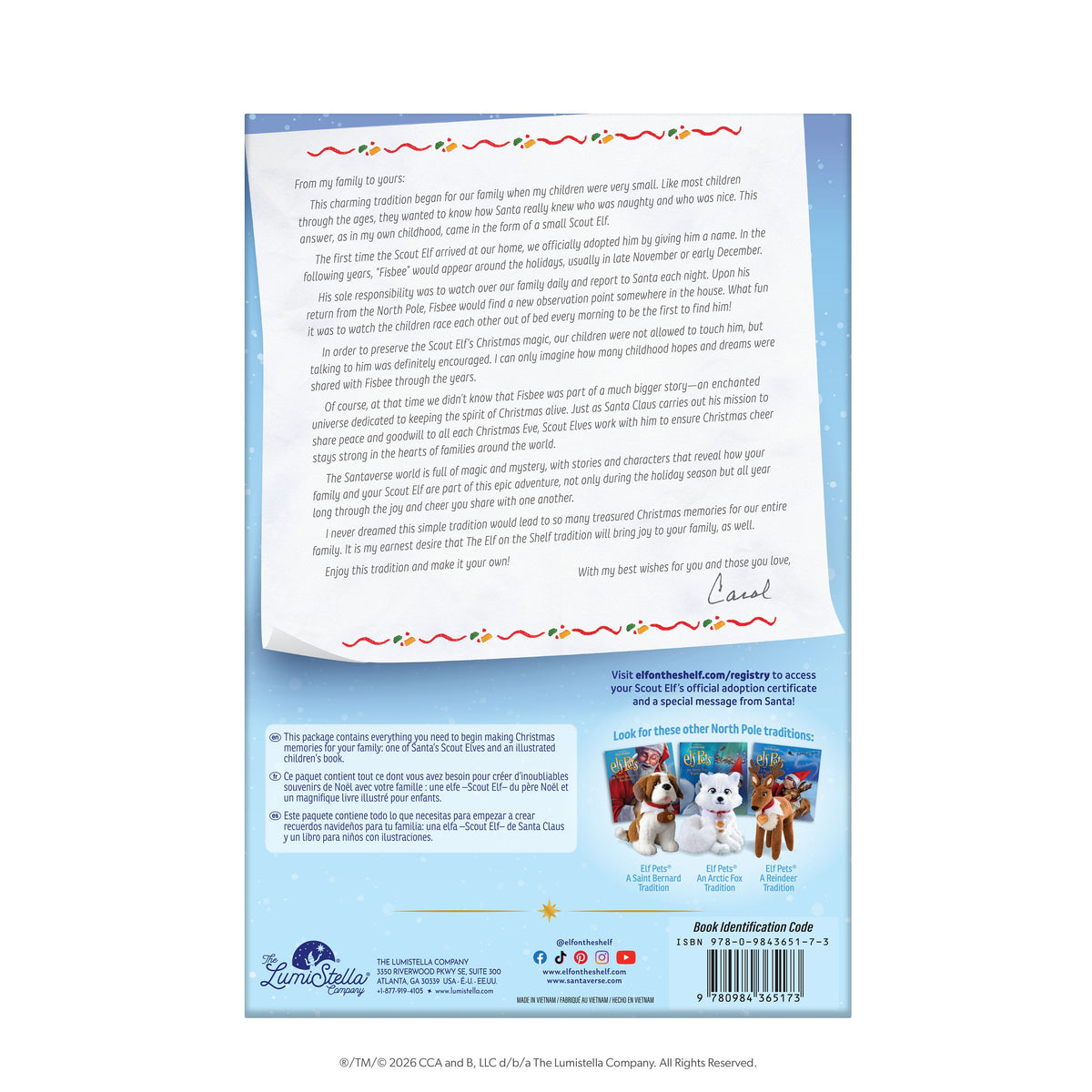 ELF ON THE SHELF LIGHT GIRL - BLUE EYES, WIRED