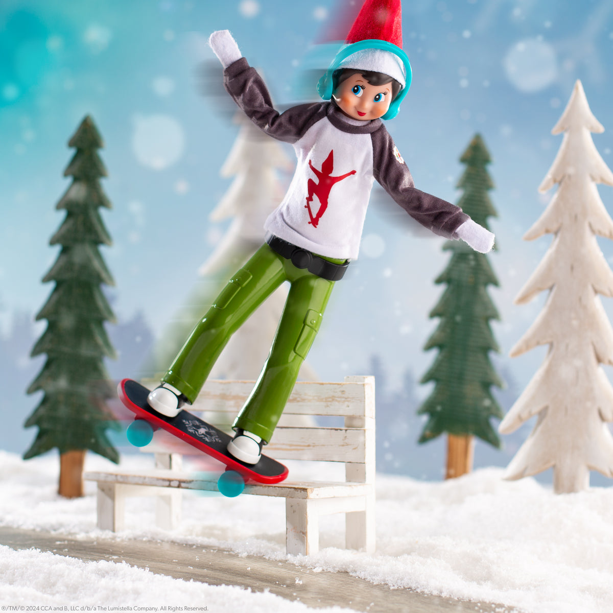 MagiFreez® Holly Jolly Ollie Skateboarder (Scout Elf Not Included)