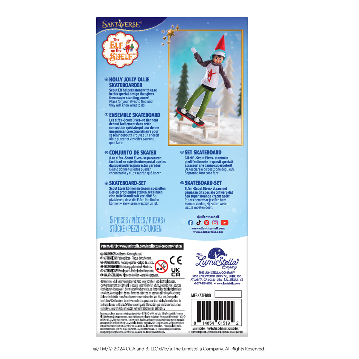 MagiFreez® Holly Jolly Ollie Skateboarder (Scout Elf Not Included)