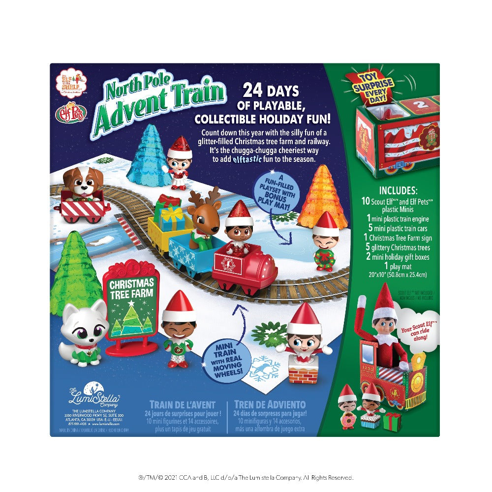 North Pole Advent Train back of pack