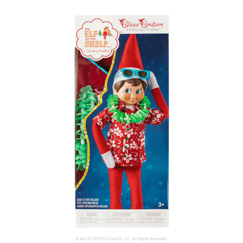 Claus Couture Collection® Holiday Hawaiian Shirt: Front of Packaging