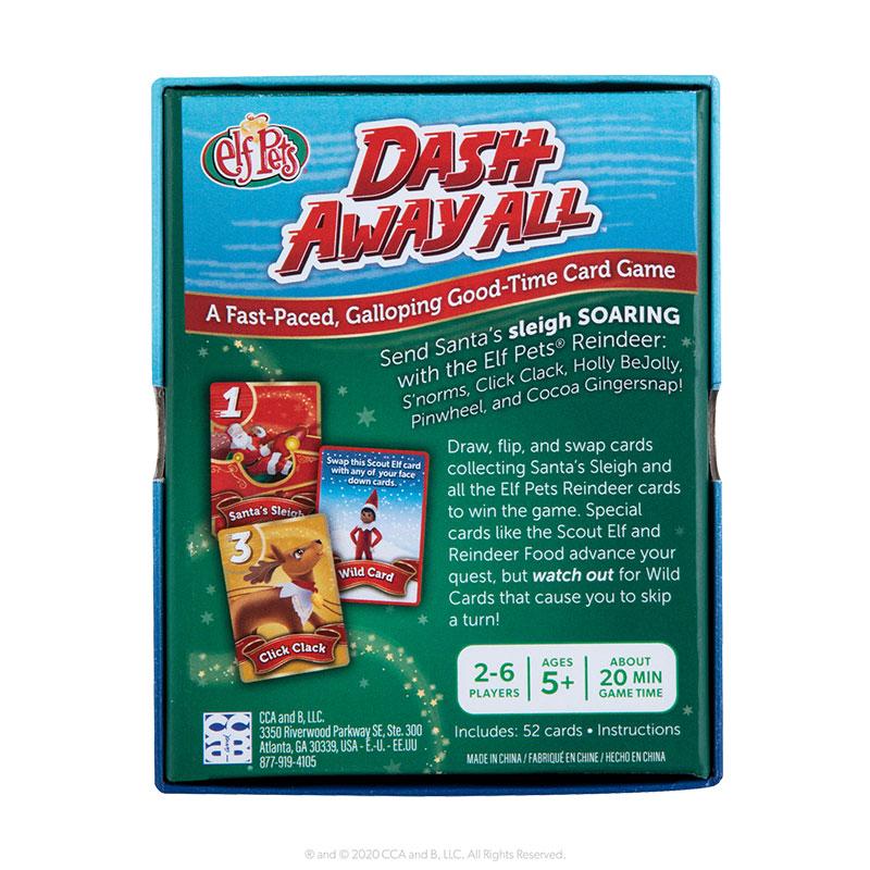 Dash Away All Card Game: Back of Packaging