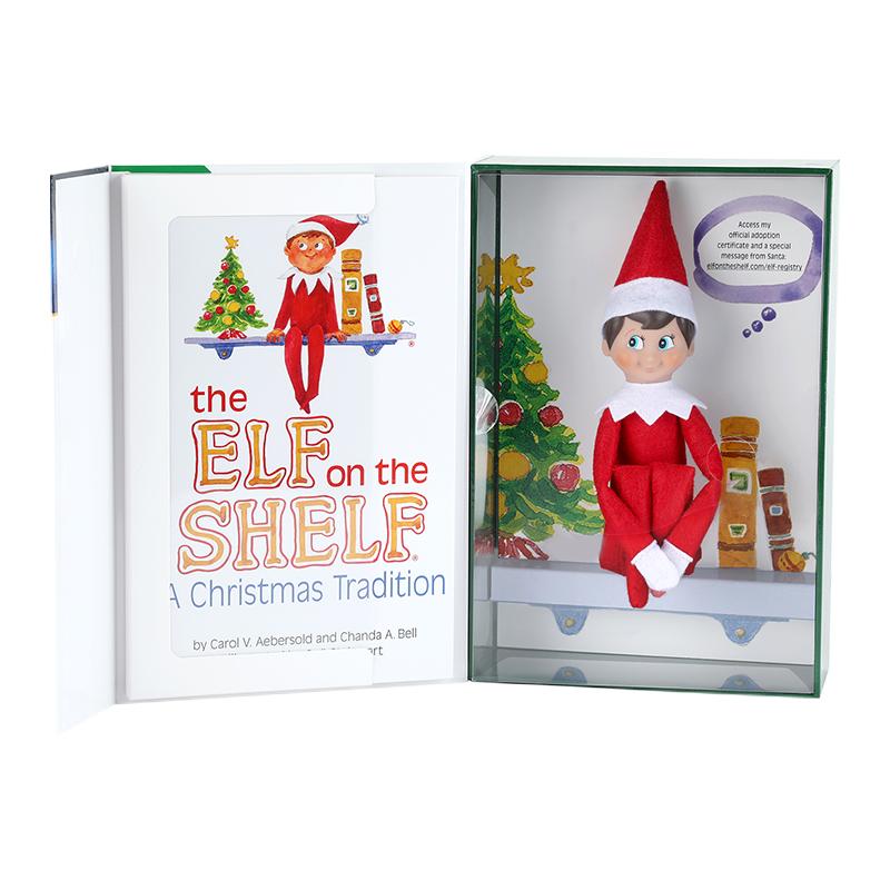 The Elf on the Shelf®: A Christmas Tradition: Open Box Showing Scout Elf and Book