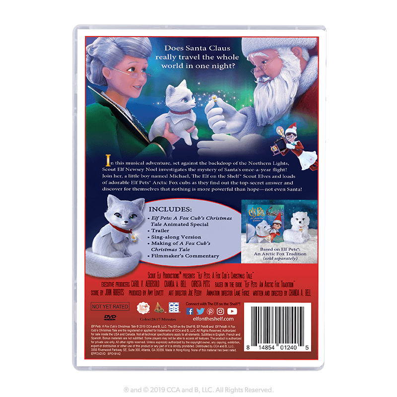 Elf Pets®: A Fox Cub's Christmas Tale DVD: Back of Case