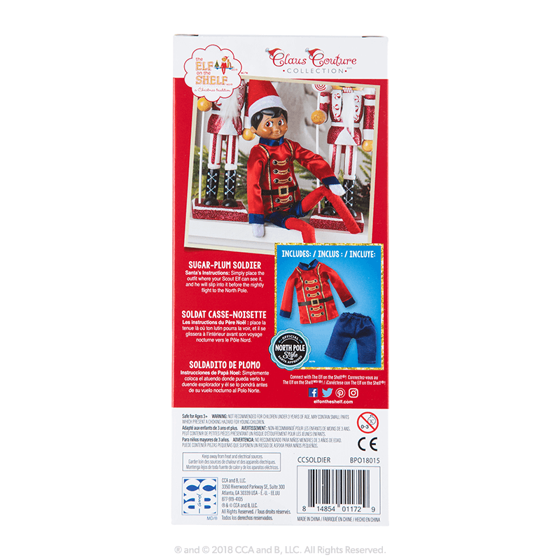 Claus Couture Collection® Sugar-Plum Soldier: Back of Packaging