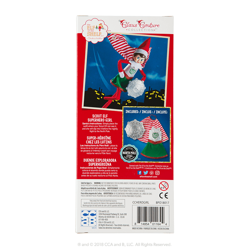 Claus Couture Collection® Superhero Girl: Back of Package